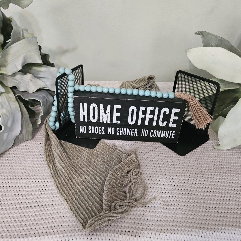 Home Office Desk Organizer with Sign